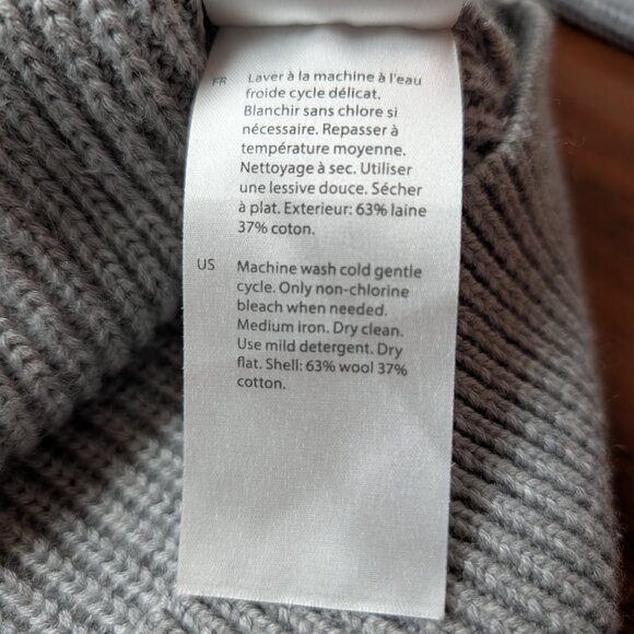 COS Heather Gray Half Zip Jumper Wool & Cotton Size L - Picture 10 of 10